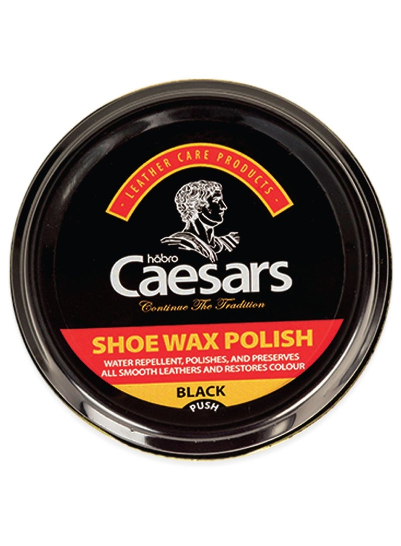 Habro Caesar Shoe Wax Polish Black Water Repellent Restores Color 50 ML - Image 1